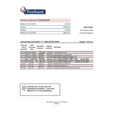 Bulgaria Postbank fake bank statement Excel and PDF template