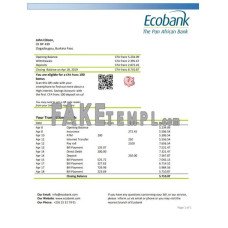 Burkina Faso Ecobank fake bank statement Word and PDF template