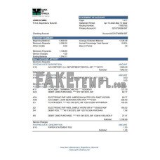 Burundi Bank of Africa fake bank statement Excel and PDF template