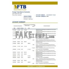 Cambodia Foreign Trade Bank of Cambodia fake bank statement Excel and PDF template