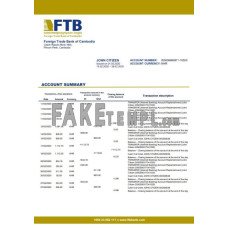 Cambodia Foreign Trade Bank of Cambodia fake bank statement Word and PDF template