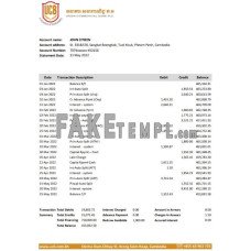 Cambodia Union Commercial fake bank statement Excel and PDF template