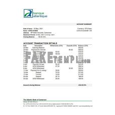 Cameroon Atlantic fake bank statement Excel and PDF template