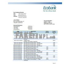 Cameroon Eco fake bank statement Word and PDF template