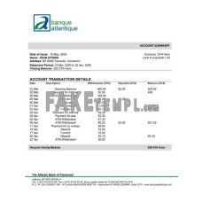 Cameroon Atlantic fake bank statement Word and PDF template