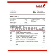 Cameroon UBA fake bank statement Word and PDF template