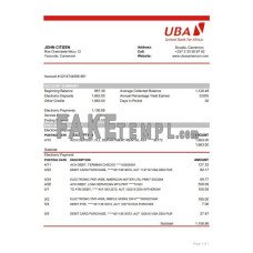 Cameroon UBA fake bank statement Excel and PDF template