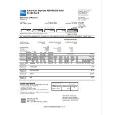 Canada American Express Air Miles Credit Card account fake bank statement Word and PDF template