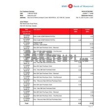 Canada Bank of Montreal fake bank statement Excel and PDF template