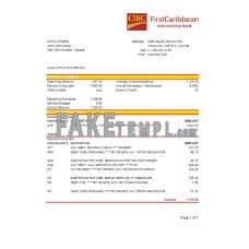 Canada CIBC fake bank statement Word and PDF template