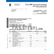 Canada Royal Bank of Canada (RBC) fake bank statement Word and PDF template, 4 pages, version 2