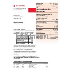 Canada Scotiabank fake bank statement Excel and PDF template