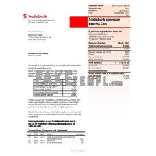 Canada Scotiabank fake bank statement Word and PDF template, version 2