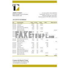 Chad Commercial Bank of Tchad fake bank statement Word and PDF template