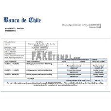 Chile Banco de Chile fake bank statement Word and PDF template