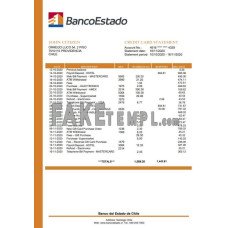 Chile Banco del Estado de Chile fake bank statement Word and PDF template