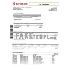 Chile Scotiabank fake bank statement Word and PDF template