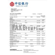 China Citic Bank Corp fake bank statement Word and PDF template