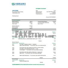 China Minsheng fake bank statement Word and PDF template