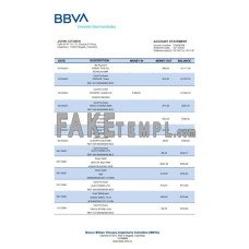 Colombia BBVA fake bank statement Word and PDF template