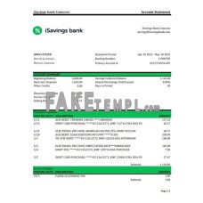 Comoros iSavings fake bank statement Excel and PDF template