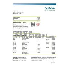 Congo Ecobank fake bank statement Excel and PDF template