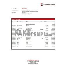 Congo Afriland First fake bank statement Excel and PDF template