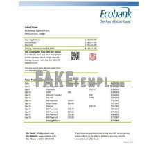 Congo Ecobank fake bank statement Word and PDF template