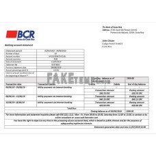 Costa Rica The Bank of Costa Rica fake bank statement Word and PDF template