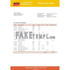 Cote d’Ivoire Attijariwafa fake bank statement Word and PDF template