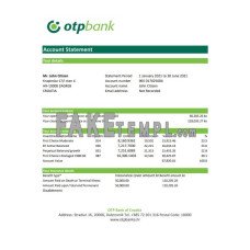 Croatia OTP fake bank statement Word and PDF template, version 2