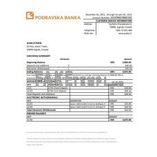 Croatia Podravska fake bank statement Excel and PDF template