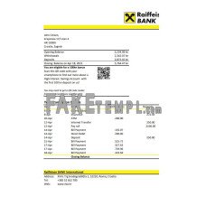 Croatia Raiffeisen fake bank statement Excel and PDF template