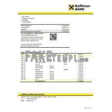 Croatia Raiffeisen fake bank statement Word and PDF template