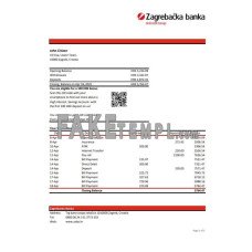 Croatia Zagrebačka fake bank statement Excel and PDF template