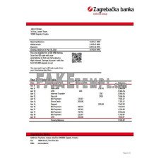 Croatia Zagrebačka fake bank statement Word and PDF template