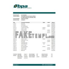 Cuba Banco Popular de Ahorro (BPA) fake bank statement Excel and PDF template