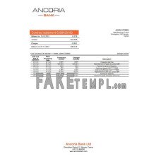 Cyprus Ancoria fake bank statement Word and PDF template