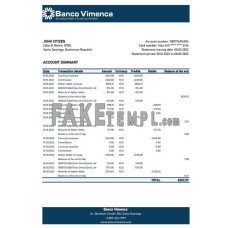 Dominican Republic Central Bank of The Dominican Republic fake bank statement Word and PDF template