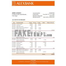 Egypt Alex fake bank statement Excel and PDF template 