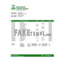 Equatorial Guinea The National Bank of Equatorial Guinea fake bank statement Word and PDF template