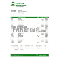 Equatorial Guinea The National fake bank statement Excel and PDF template