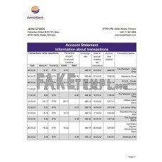 Ethiopia Awash fake bank statement Excel and PDF template