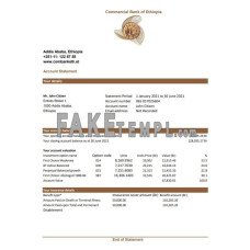 Ethiopia Commercial fake bank statement Excel and PDF template