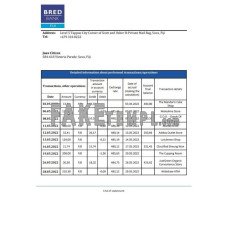 Fiji Bred fake bank statement Word and PDF template