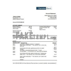 Finland Danske fake bank statement Word and PDF template