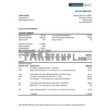 Finland Danske fake bank statement Excel and PDF template