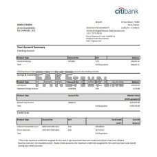 France Citibank fake bank statement Excel and PDF template