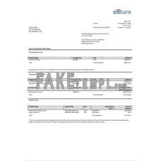 France Citibank fake bank statement Word and PDF template