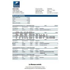 France La Banque Postale fake bank statement Excel and PDF template